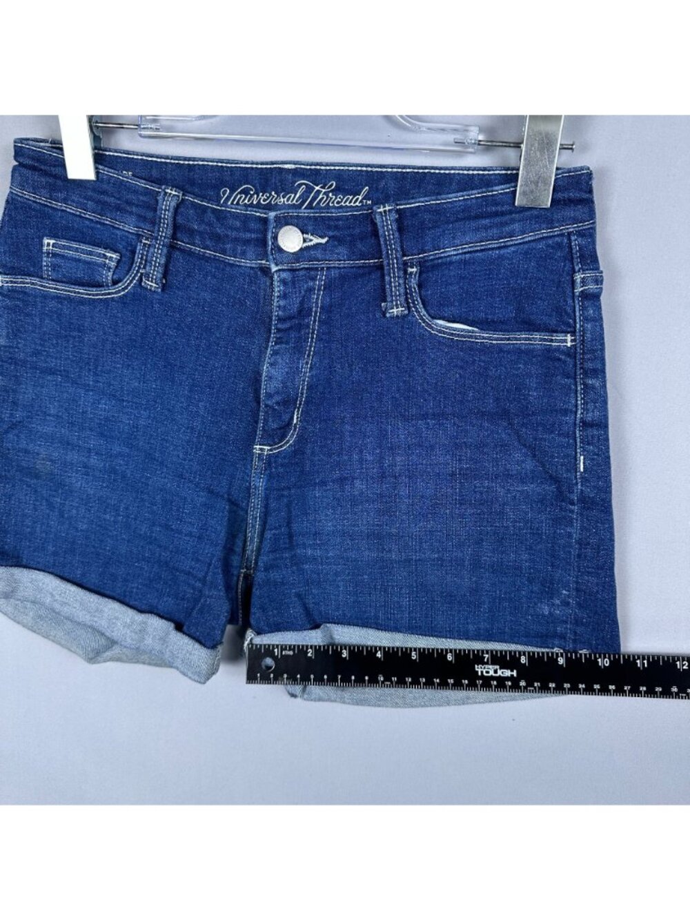 Universal Thread Womens Jean Shorts Folded Cuff Hem Size 4/27R Blue - Picture 5 of 11